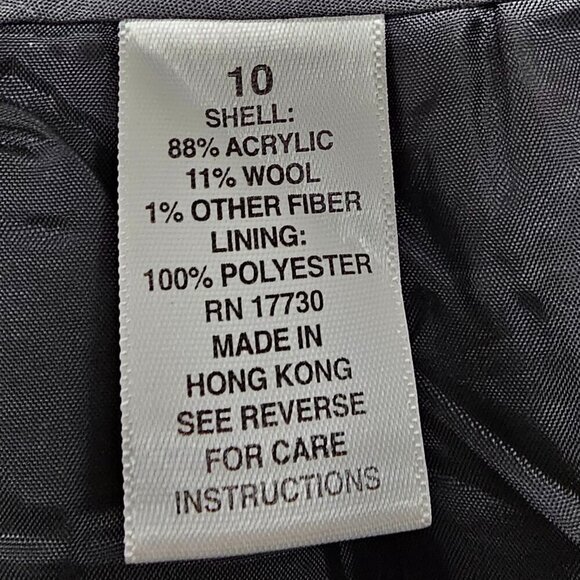 Vintage Isaac Mizrahi Gray Chevron Business Preppy Wool Blend Trousers Pants 10 - Picture 9 of 11